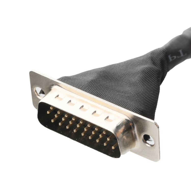 OEM / ODM LVDS Cable Assembly From JAE FI-RE51HL 51-Pin To HD-SUB 26-Pin Male Solder UL 1007 20AWG Cable