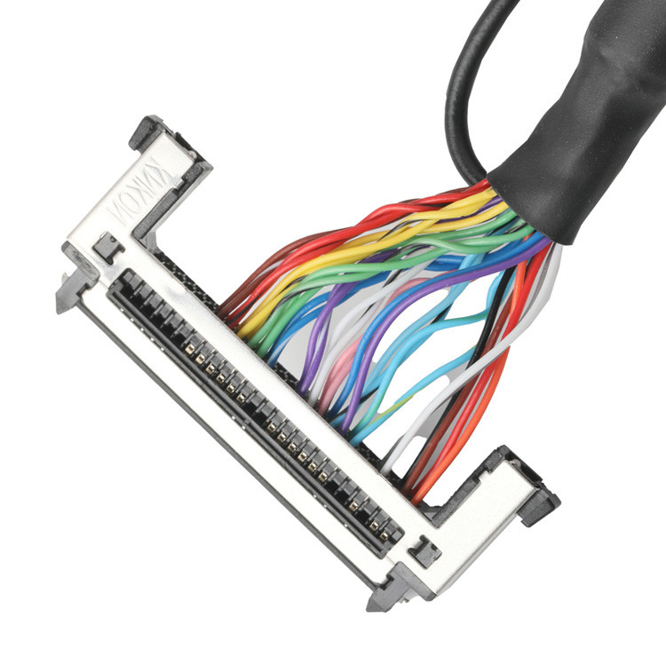 OEM / ODM LVDS Cable Assembly From JAE FI-RE51HL 51-Pin To HD-SUB 26-Pin Male Solder UL 1007 20AWG Cable