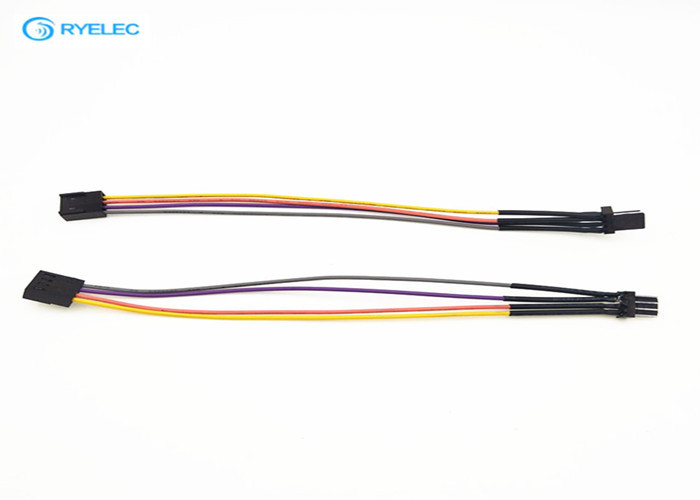 Đen 4 Pin 2.54mm tùy chỉnh dây khai thác cách nhấn / Hàn loại có sẵn