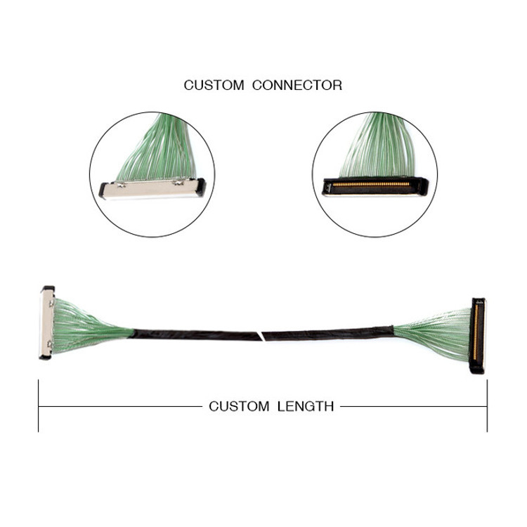50 Pin 20380-R30T-06 LVDS EDP Micro Coaxial Cable Assembly 50P kết nối