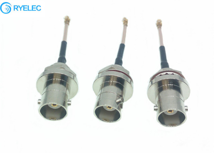 Bộ cáp RF chống nước IP67 BNC nữ phía sau blukhead đến IPX UFL RG178 slice plated copper pigtail cable