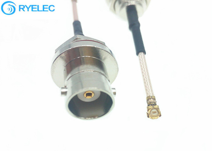 Bộ cáp RF chống nước IP67 BNC nữ phía sau blukhead đến IPX UFL RG178 slice plated copper pigtail cable