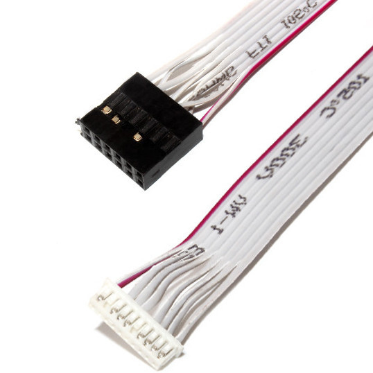 IDC 12 PIN Flat Flexible Ribbon Cable DF19 TO JST RF cho cáp điện PCBA