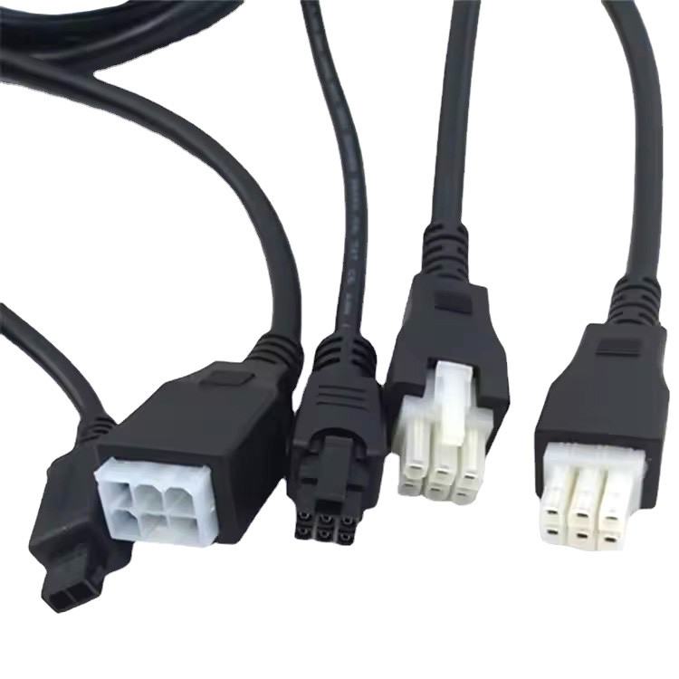Custom Pitch 2 3 4 5 6 Pin Molex 5557 6pin 4.2mm Pitch Jacket Cable UL2464 20AWG*6C OD6.4mm ĐEN