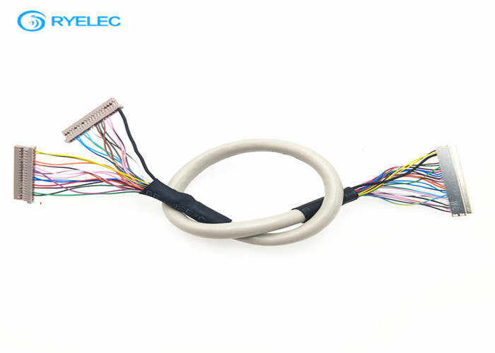 30 Awg Shielded Vòng Y Lvds Cáp 30 Pin JAE FI-X30H Đến 2 *  DF14-20S-1.25C