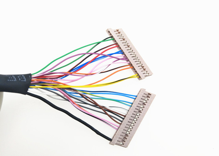 30 Awg Shielded Vòng Y Lvds Cáp 30 Pin JAE FI-X30H Đến 2 *  DF14-20S-1.25C