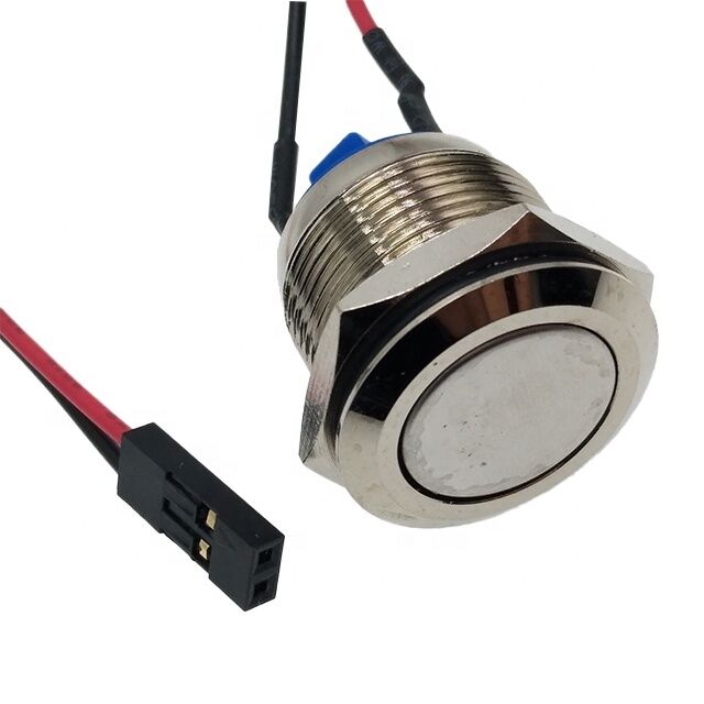 IP65 19.2 mm Panel Mount 12v SPST Momentary Push Button Switch with 2Pin Dupont and 50cm Cable