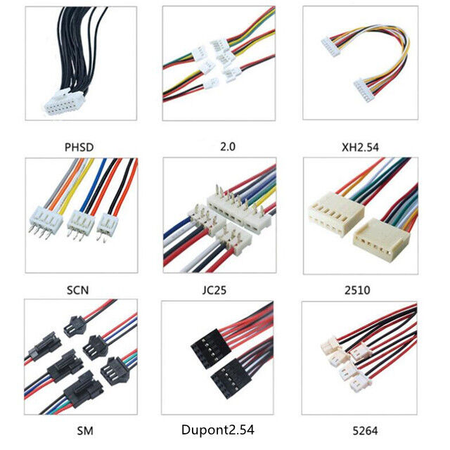 Bộ dây cáp tùy chỉnh với đầu nối JST và cụm cáp có thể tùy chỉnh độ dài, được chứng nhận ISO9001