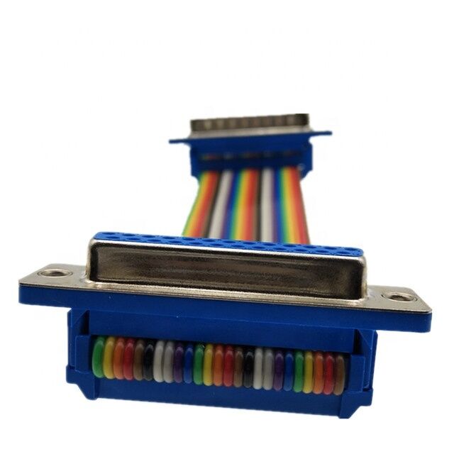 Đầu nối D-Sub 25 chân mạ vàng với cáp dẹt tùy chỉnh và đầu nối IDC