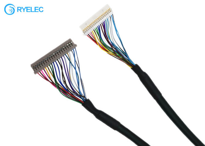 20pin 1.0mm Pitch DF14 To DF19  Connector Cáp LVDS cho máy tước với UL20276