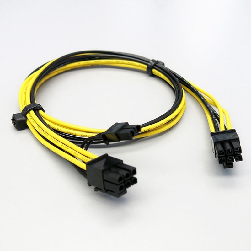 Cáp nguồn Pci E 16AWG 6PIN MALE TO 8PIN MALE cho cạc đồ họa